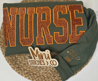 Military Green Glitter Title Sweatshirt