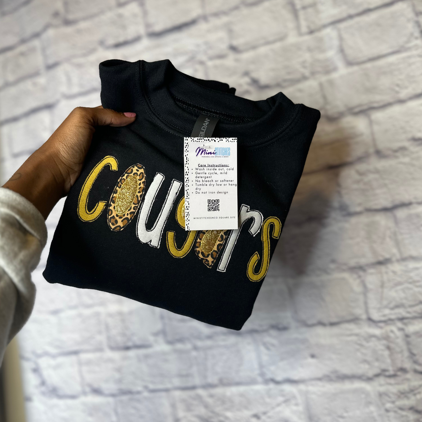 Custom Mascot Leopard Letter Sweatshirt