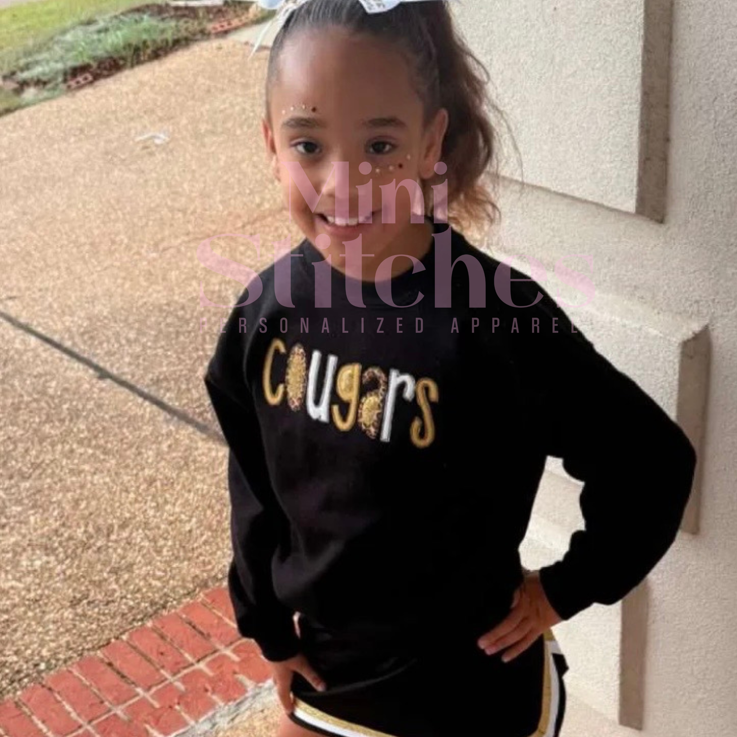 Custom Mascot Leopard Letter Sweatshirt