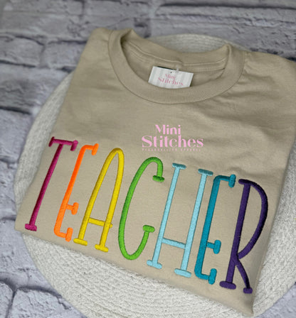 Multicolored Teacher Shirt - NO NAME PERSONALIZATION