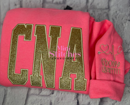 Safety Pink Glitter Title Sweatshirt