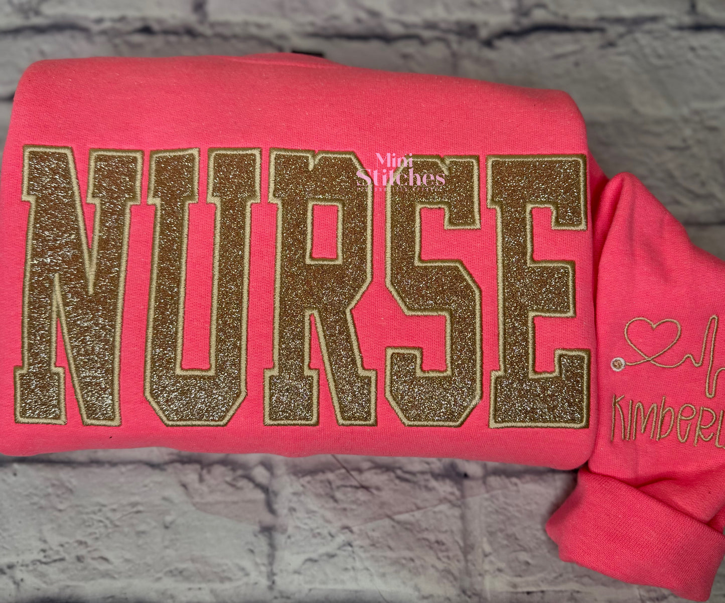Safety Pink Glitter Title Sweatshirt
