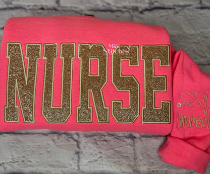 Safety Pink Glitter Title Sweatshirt