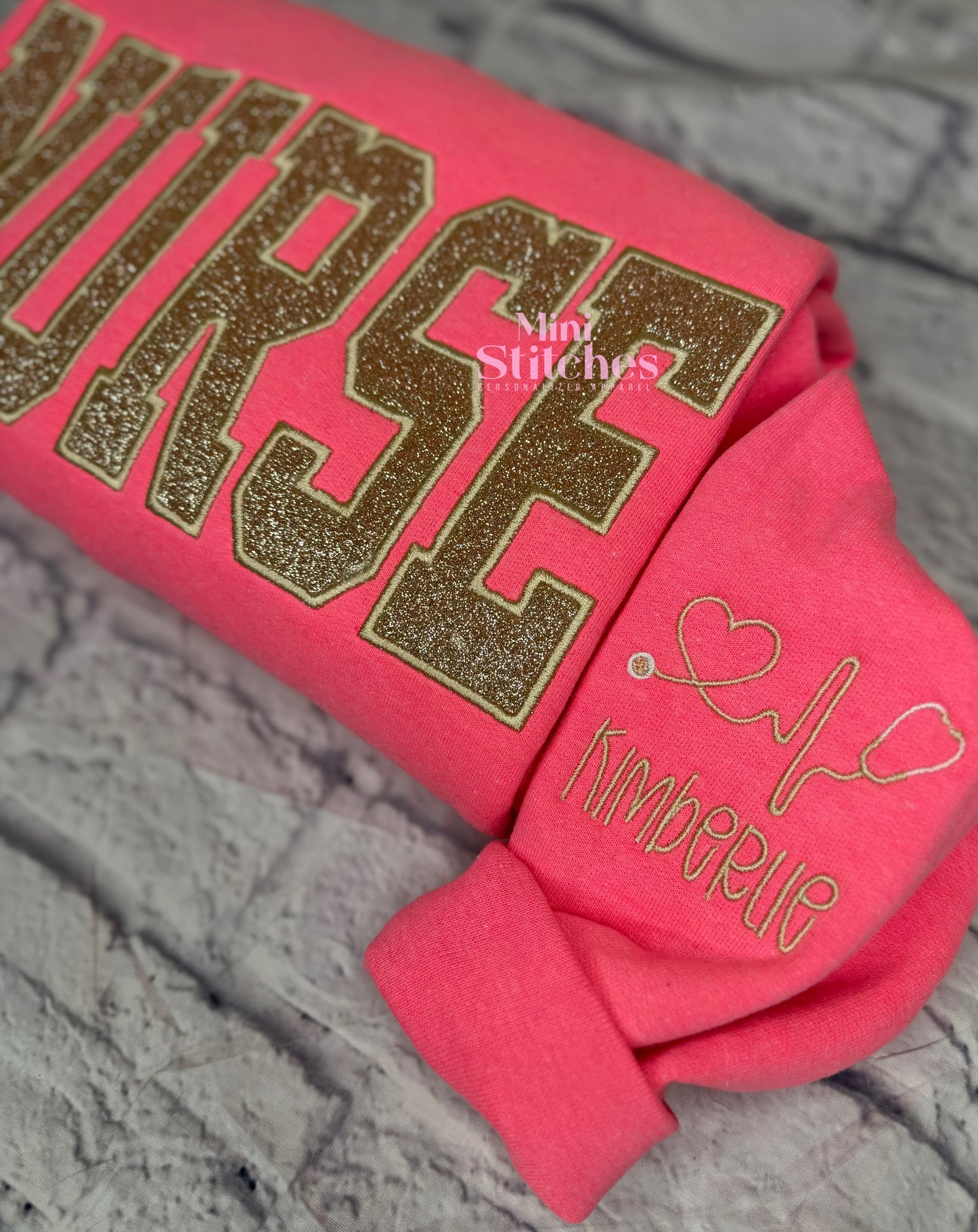 Safety Pink Glitter Title Sweatshirt