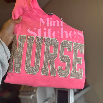 Safety Pink Glitter Title Sweatshirt