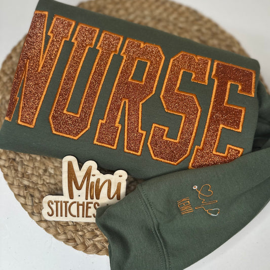 Military Green Glitter Title Sweatshirt