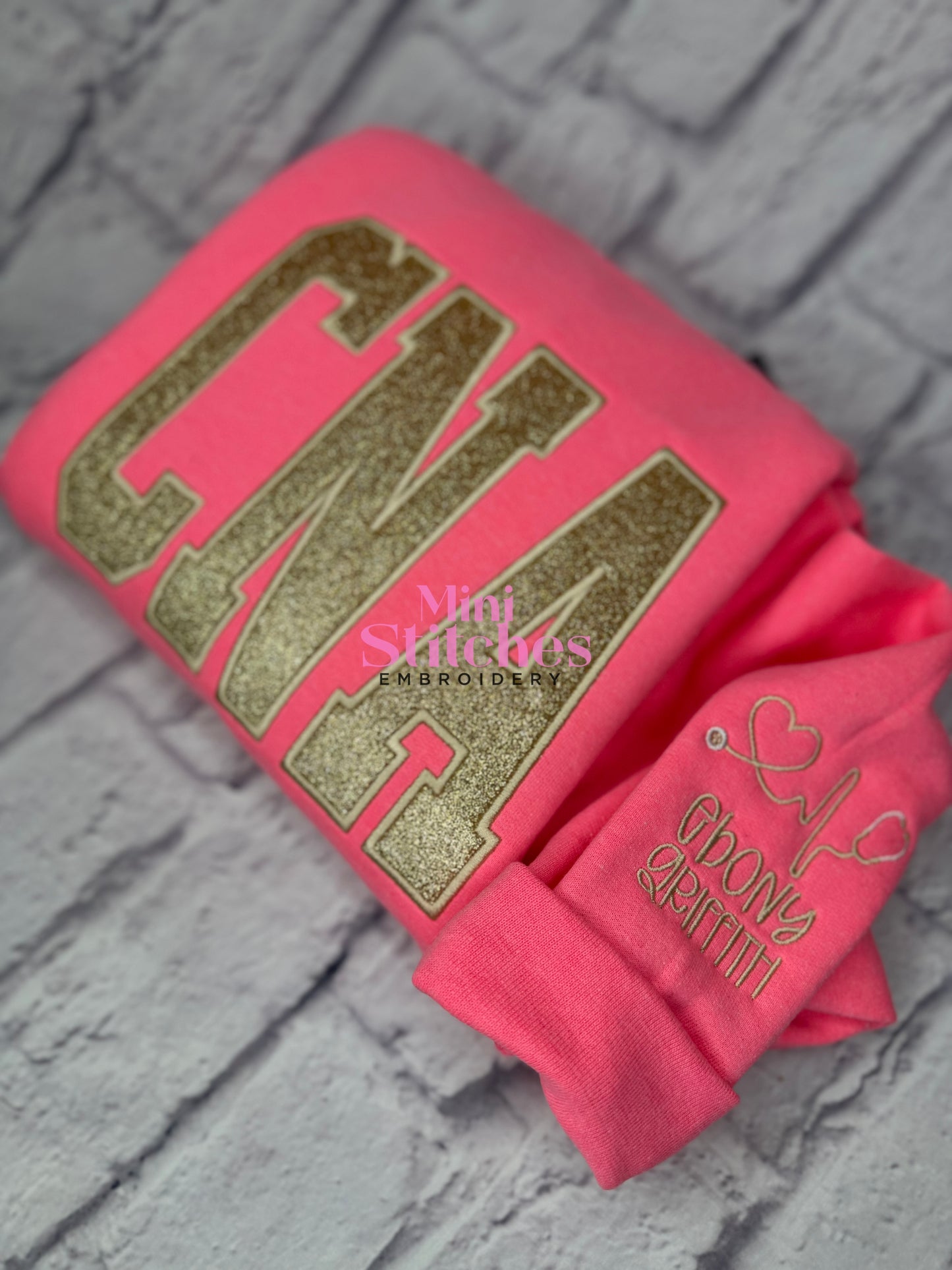 Safety Pink Glitter Title Sweatshirt