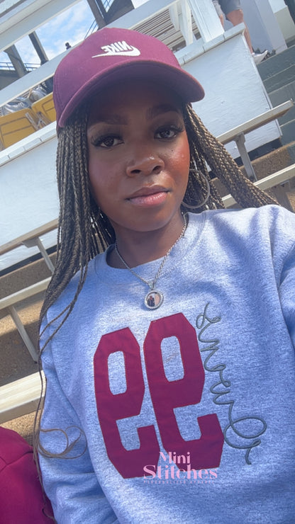 Custom Varsity Number Shirt or Sweatshirt – Personalized Name & Number
