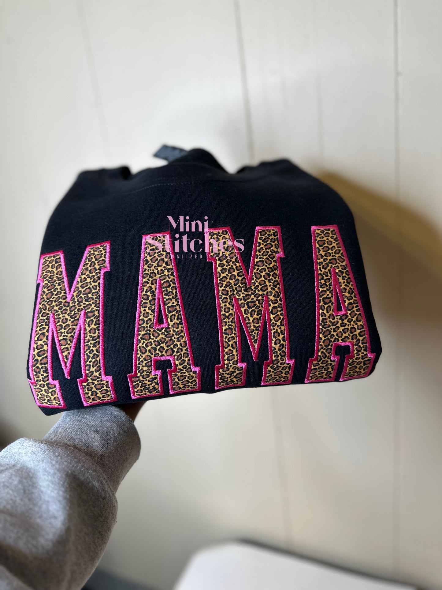Personalized Mama Sweatshirt – Leopard, Cow Print or Camo