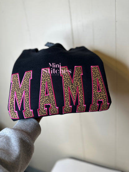 Personalized Mama Sweatshirt – Leopard, Cow Print or Camo