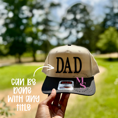 Custom Title 3D Puff Otto Dad Hat | Personalized Embroidered Hat